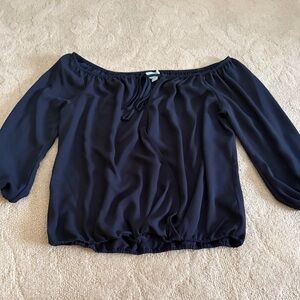 Elegant Navy Off-Shoulder Women's Top